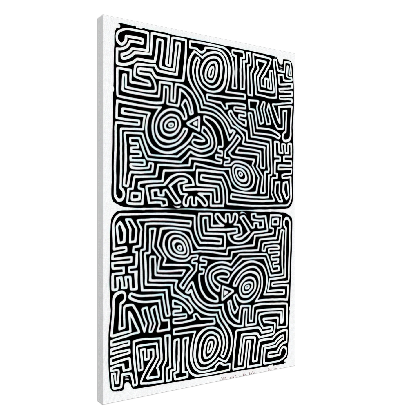 Keith Haring - LABYRINTH 1989 Canvas - 20x30 cm / 8x12 inches-canvas