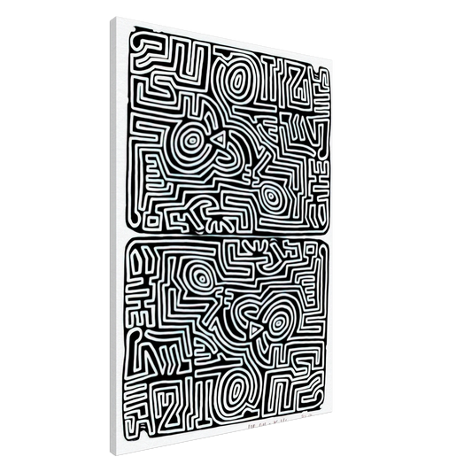 Keith Haring - LABYRINTH 1989 Canvas - 20x30 cm / 8x12 inches-canvas