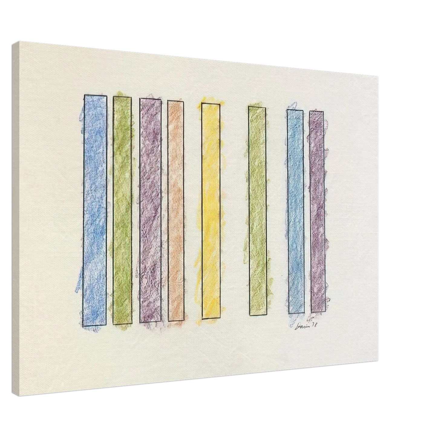 Gene Davis - Untitled - 1978 Canvas - 20x30 cm / 8x12 inches-canvas