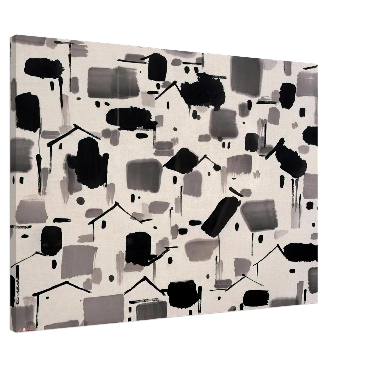 Wu Guanzhong - Home of Man - 1999 Canvas - 20x30 cm / 8x12 inches-canvas