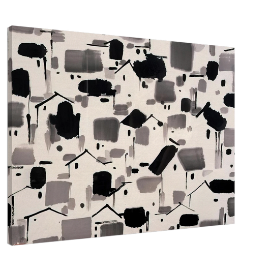 Wu Guanzhong - Home of Man - 1999 Canvas - 20x30 cm / 8x12 inches-canvas