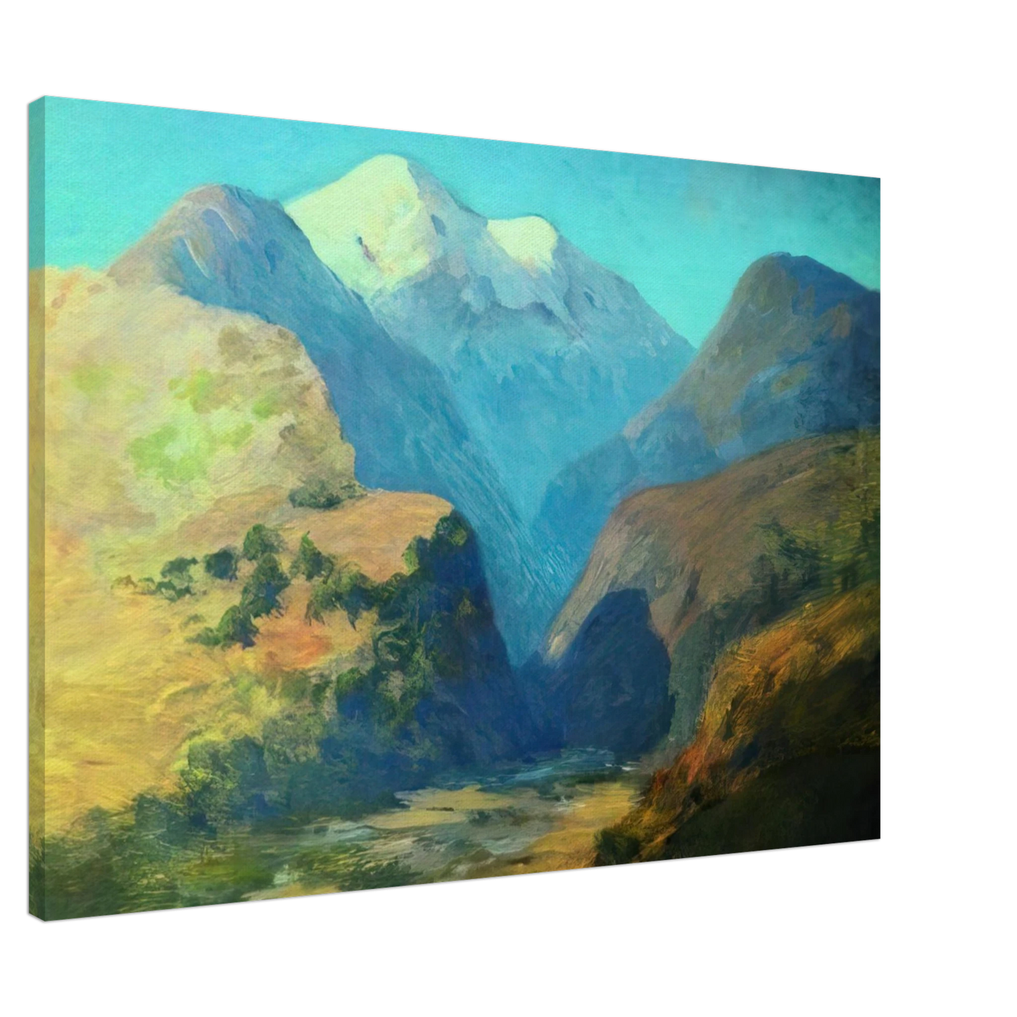 Arkhyp Kuindzhi - Snowy mountain peaks. Caucasus. Canvas - 20x30 cm / 8x12 inches-canvas