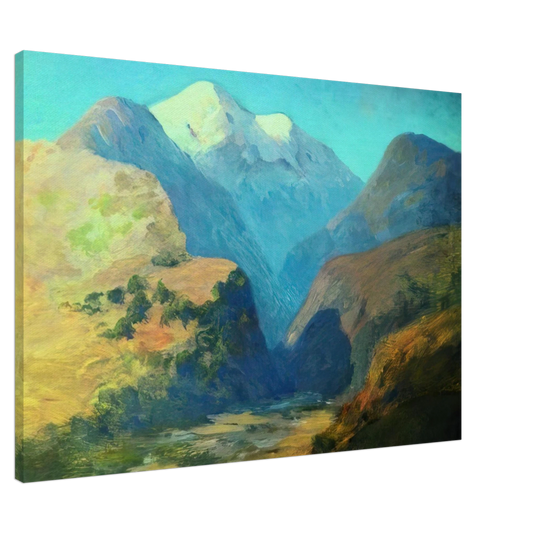 Arkhyp Kuindzhi - Snowy mountain peaks. Caucasus. Canvas - 20x30 cm / 8x12 inches-canvas
