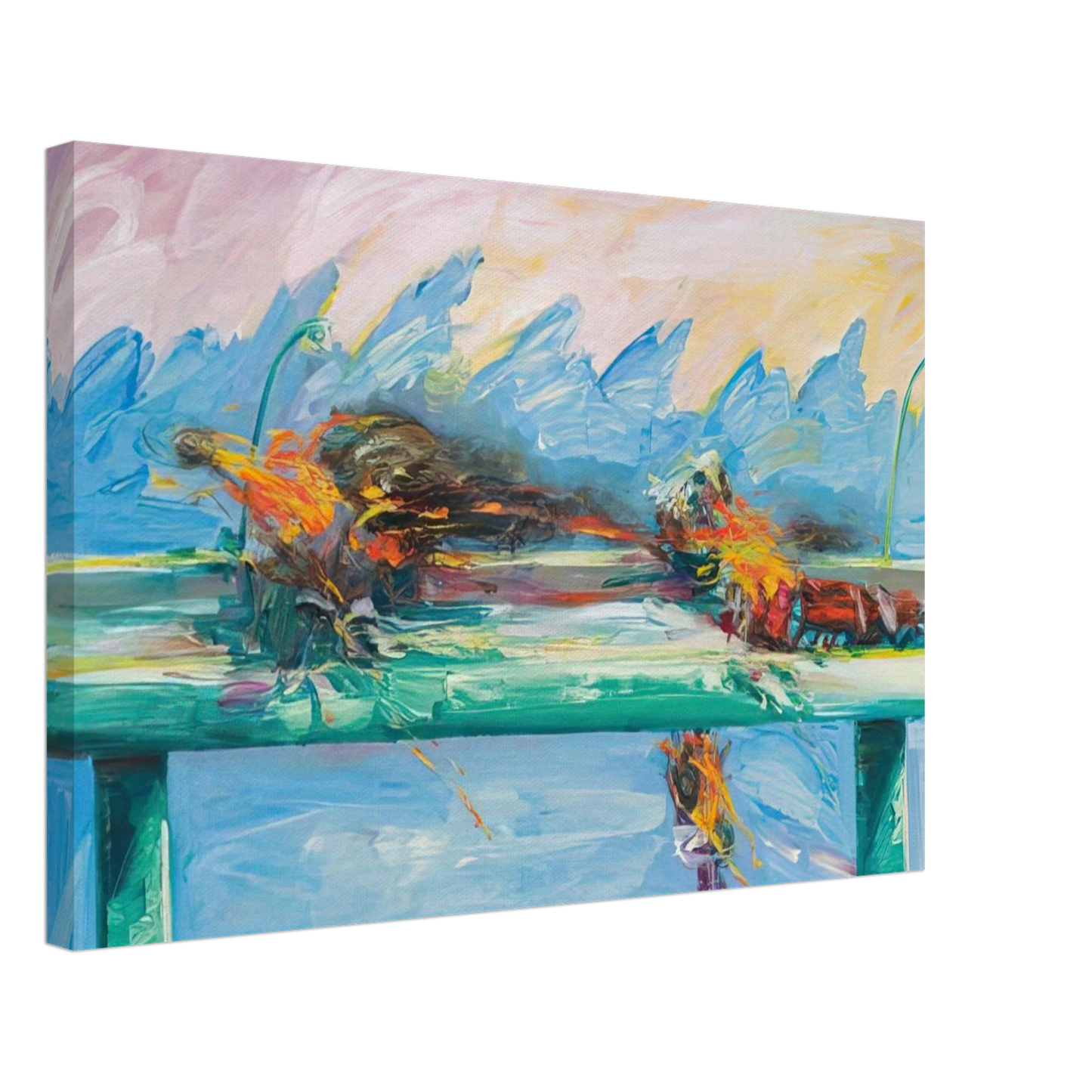 Carlos Almaraz - Crash in Phthalo Green - 1984 Canvas - 70x100 cm / 28x40 inches-canvas