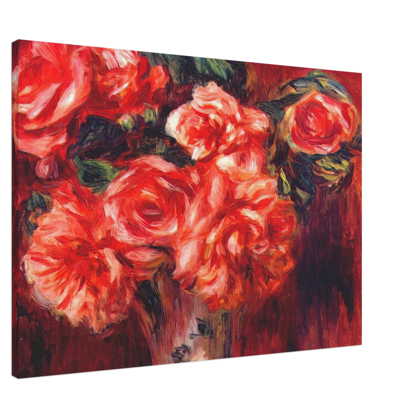 Pierre-Auguste Renoir - Moss roses Canvas - 20x30 cm / 8x12 inches-canvas