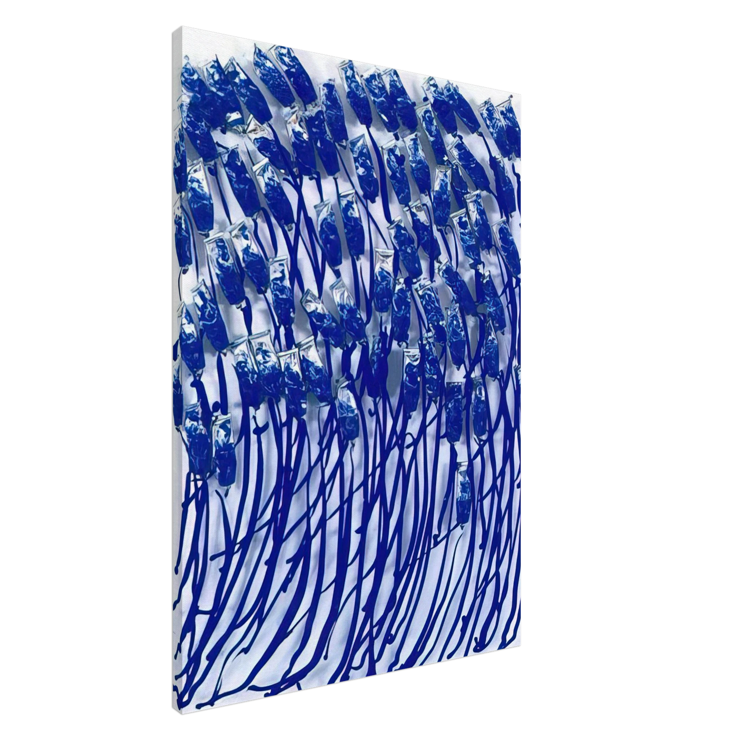 Arman - Blue Paint Tubes - 1990 Canvas - 20x30 cm / 8x12 inches-canvas