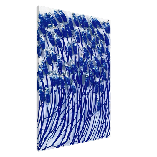 Arman - Blue Paint Tubes - 1990 Canvas - 20x30 cm / 8x12 inches-canvas