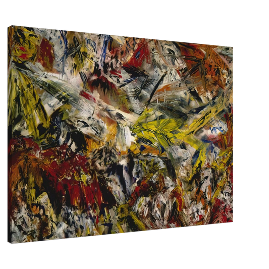 Marcel Barbeau - Le tumulte a la machoire crispee Canvas - 20x30 cm / 8x12 inches-canvas