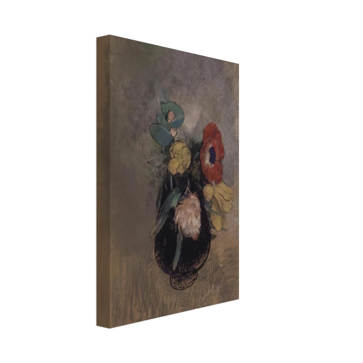 Odilon Redon - ANEMONES AND TULIPS Canvas - 40x60 cm / 16x24 inches-canvas