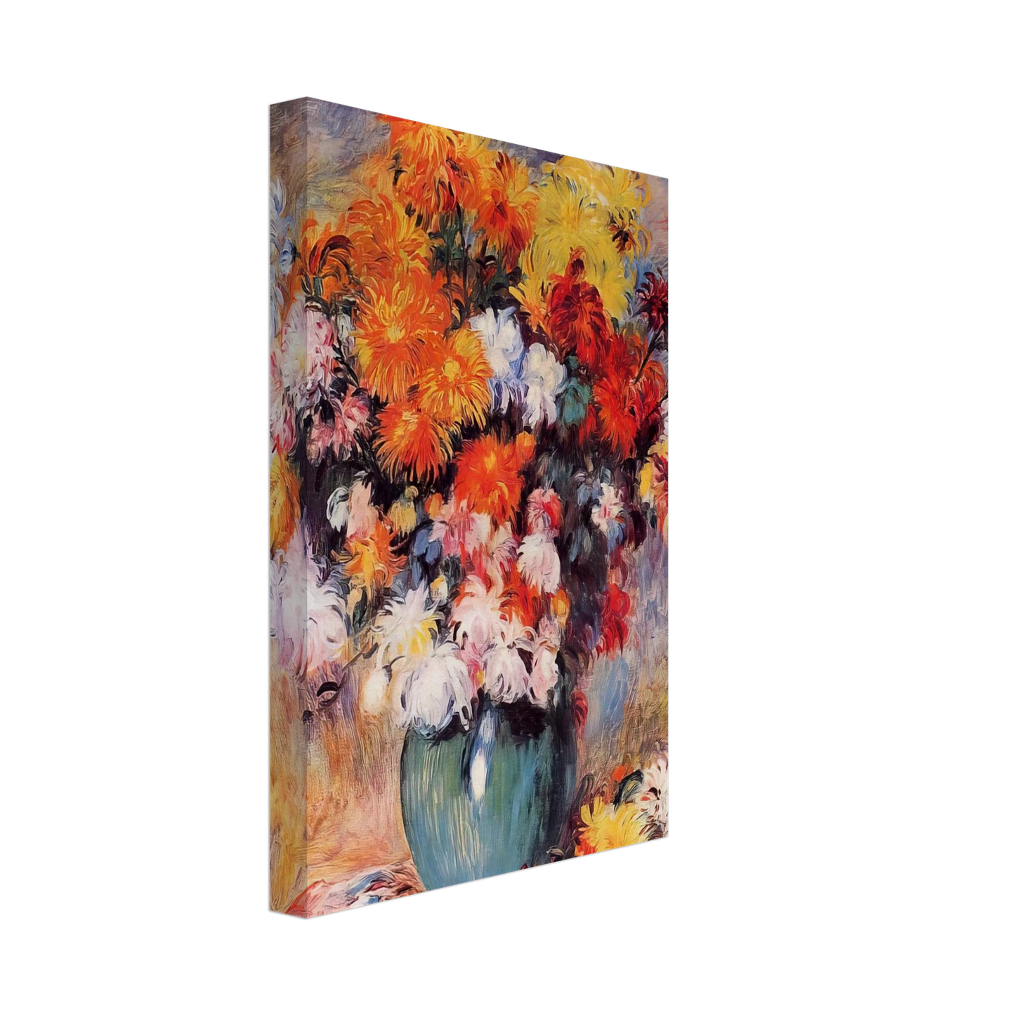 Pierre-Auguste Renoir - Vase of Chrysanthemums Canvas - 40x60 cm / 16x24 inches-canvas