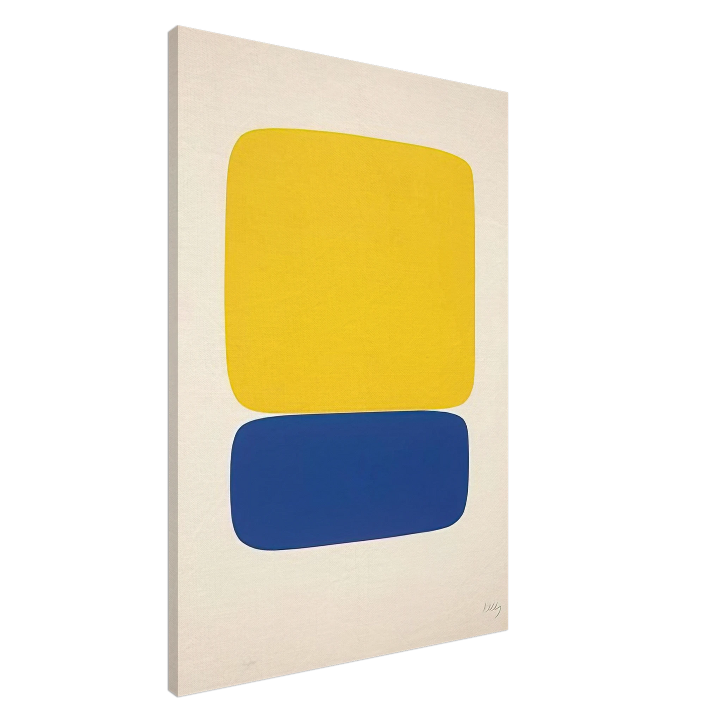 Ellsworth Kelly - Yellow over Dark Blue Canvas - 20x30 cm / 8x12 inches-canvas