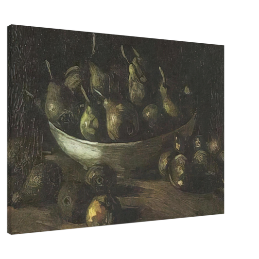 Vincent van Gogh - Still life with an Earthern bowl and pears Canvas - 20x30 cm / 8x12 inches-canvas