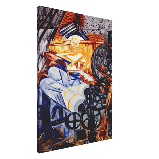 Natalia Goncharova - The weaver loomwoman - 1913 Canvas - 20x30 cm / 8x12 inches-canvas