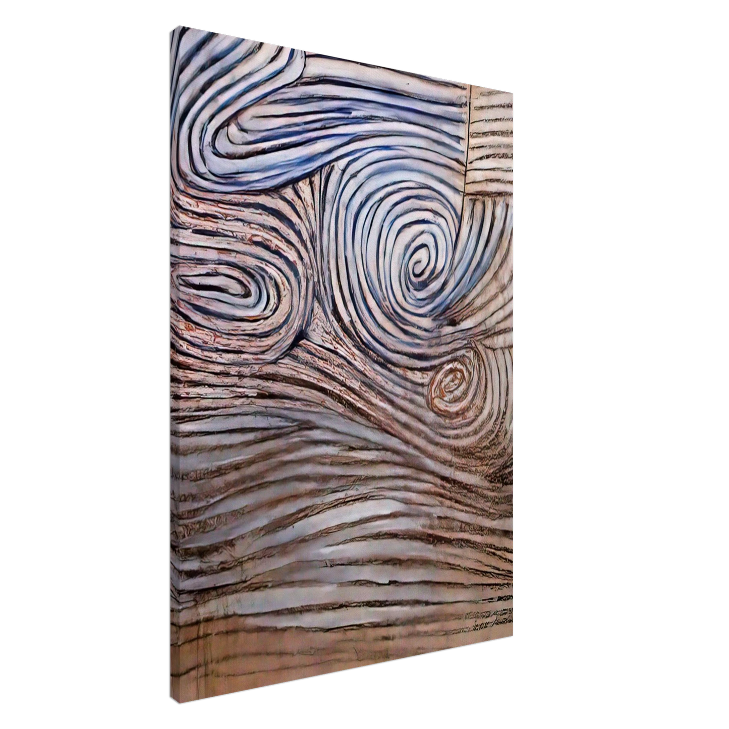 Victor Pasmore - Spiral Motif in White, Black and Indigo - 1951 Canvas - 20x30 cm / 8x12 inches-canvas