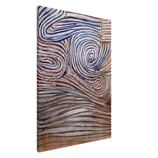 Victor Pasmore - Spiral Motif in White, Black and Indigo - 1951 Canvas - 20x30 cm / 8x12 inches-canvas