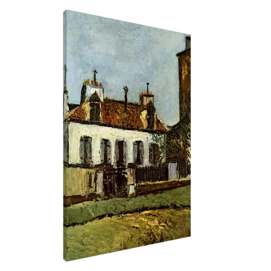 Maurice Utrillo - HOUSE IN THE SUBURBS OF PARIS Canvas - 20x30 cm / 8x12 inches-canvas