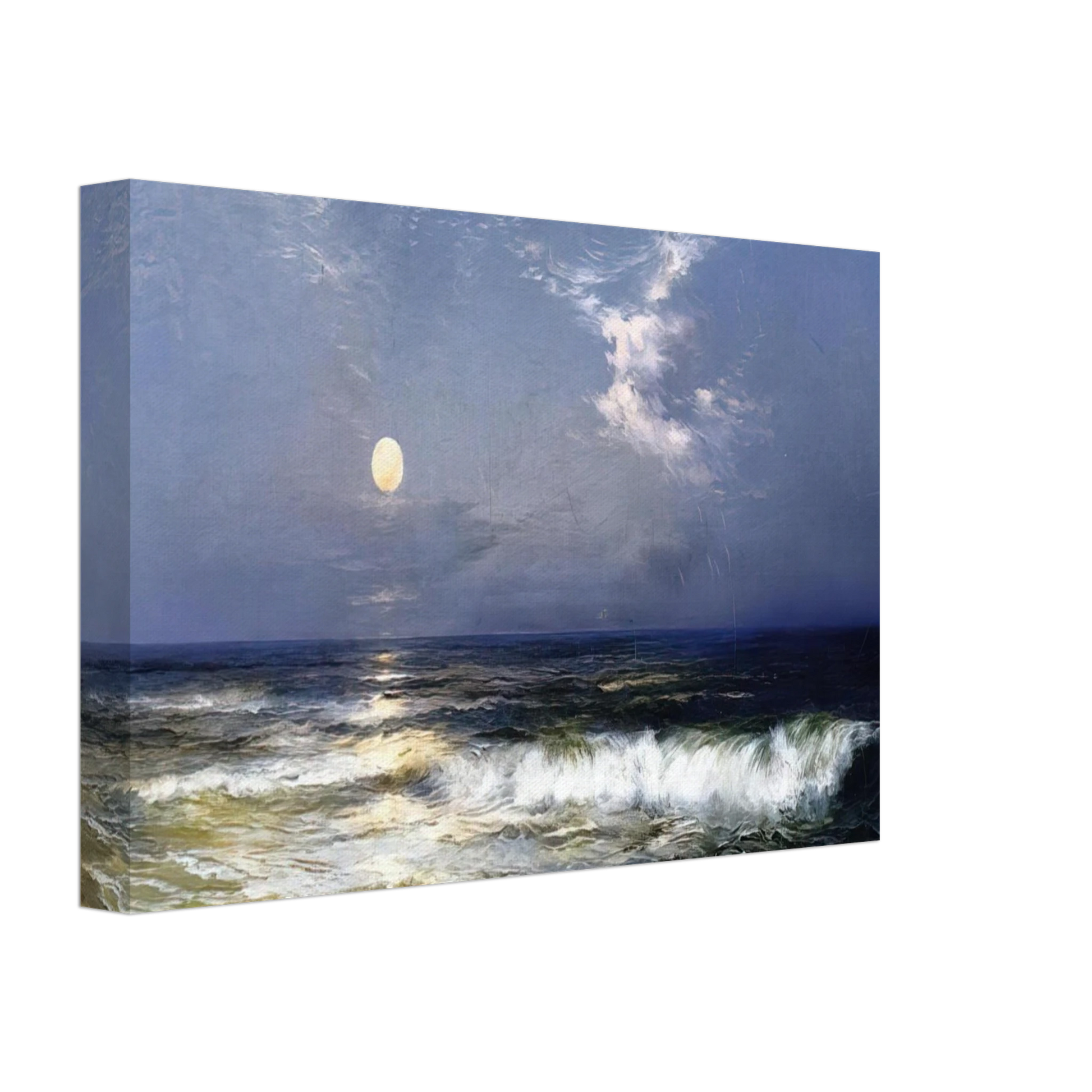 Thomas Moran - Moonlit Seascape Canvas - 40x60 cm / 16x24 inches-canvas