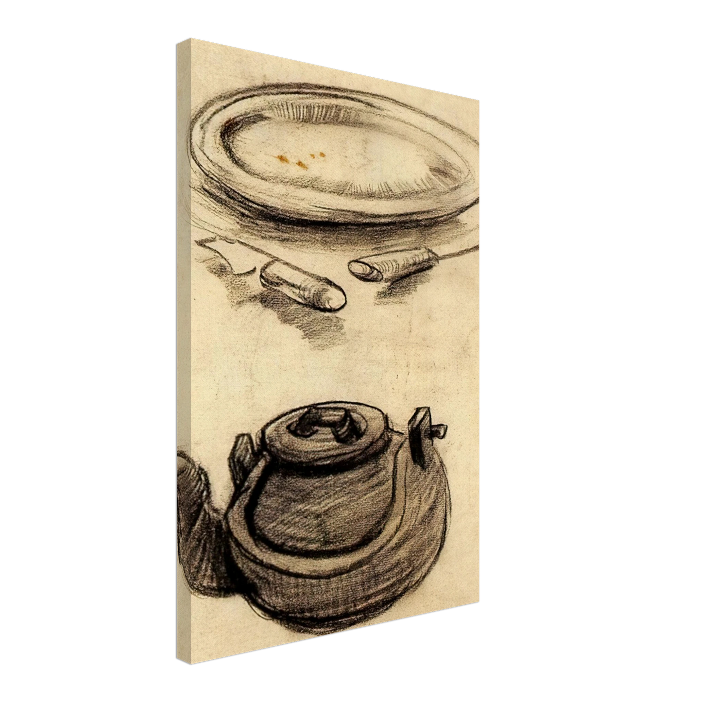Vincent van Gogh - Plate with Cutlery and a Kettle Canvas - 70x100 cm / 28x40 inches-canvas