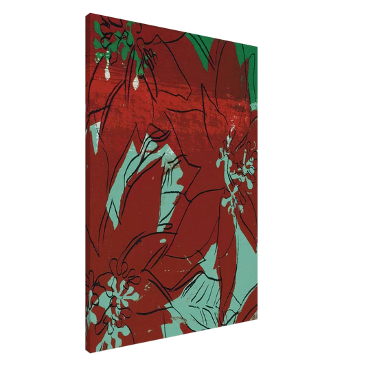 Andy Warhol - Poinsettias Canvas - 20x30 cm / 8x12 inches-canvas