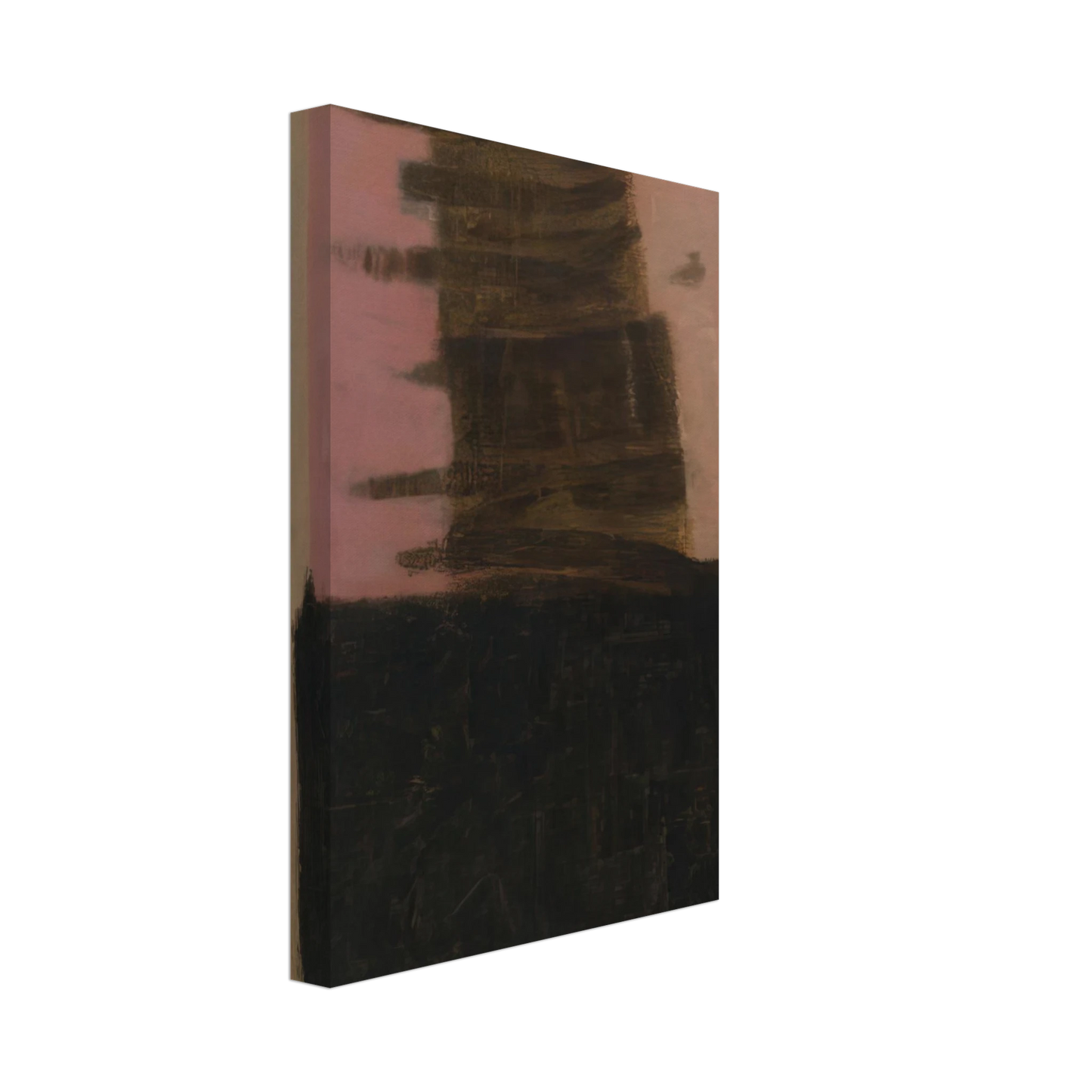 Adja Yunkers - Composition in Black  Ochre - 1957 Canvas - 40x60 cm / 16x24 inches-canvas