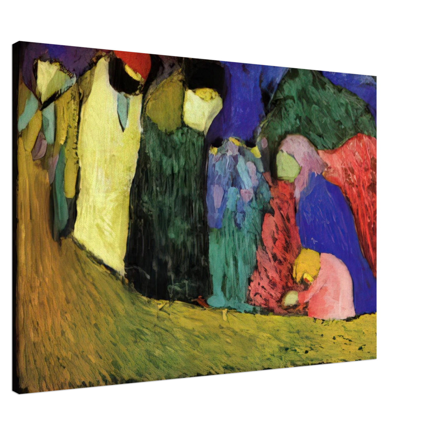 Wassily Kandinsky - ENCOUNTER 1908 Canvas - 20x30 cm / 8x12 inches-canvas