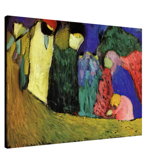 Wassily Kandinsky - ENCOUNTER 1908 Canvas - 20x30 cm / 8x12 inches-canvas