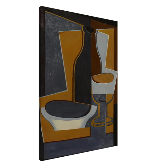 Juan Gris - BOUTEILLE BOL ET VERRE 1922 Canvas - 20x30 cm / 8x12 inches-canvas