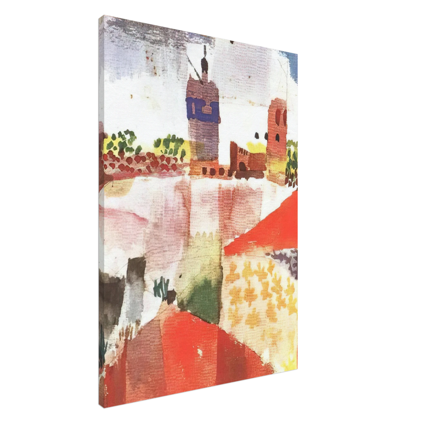 Paul Klee - HAMMAMET WITH MOSQUE 1914 Canvas - 20x30 cm / 8x12 inches-canvas
