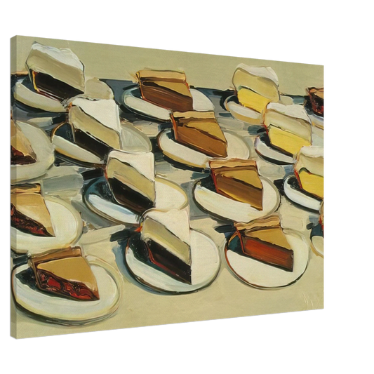 Wayne Thiebaud - Pies, Pies, Pies - 1961 Canvas - 20x30 cm / 8x12 inches-canvas