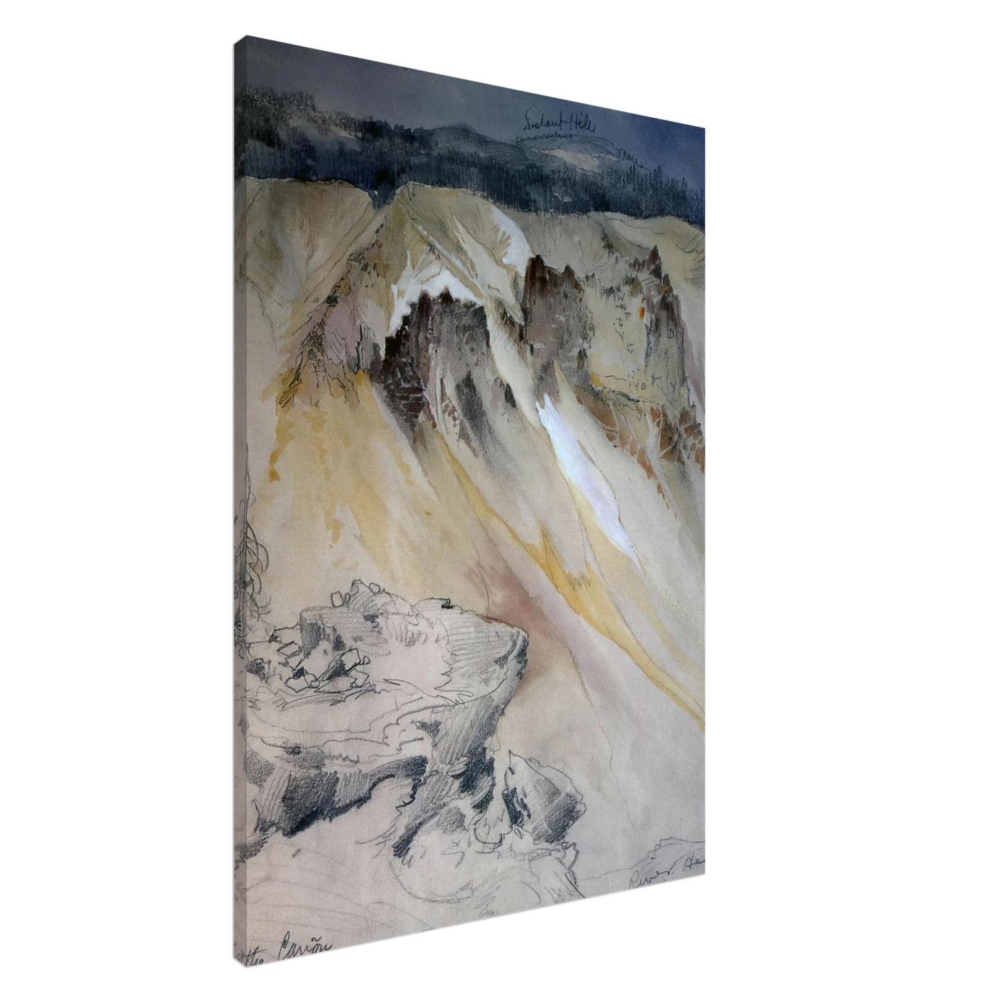 Thomas Moran - East wall of the canyon from Inspiration Point Canvas - 20x30 cm / 8x12 inches-canvas