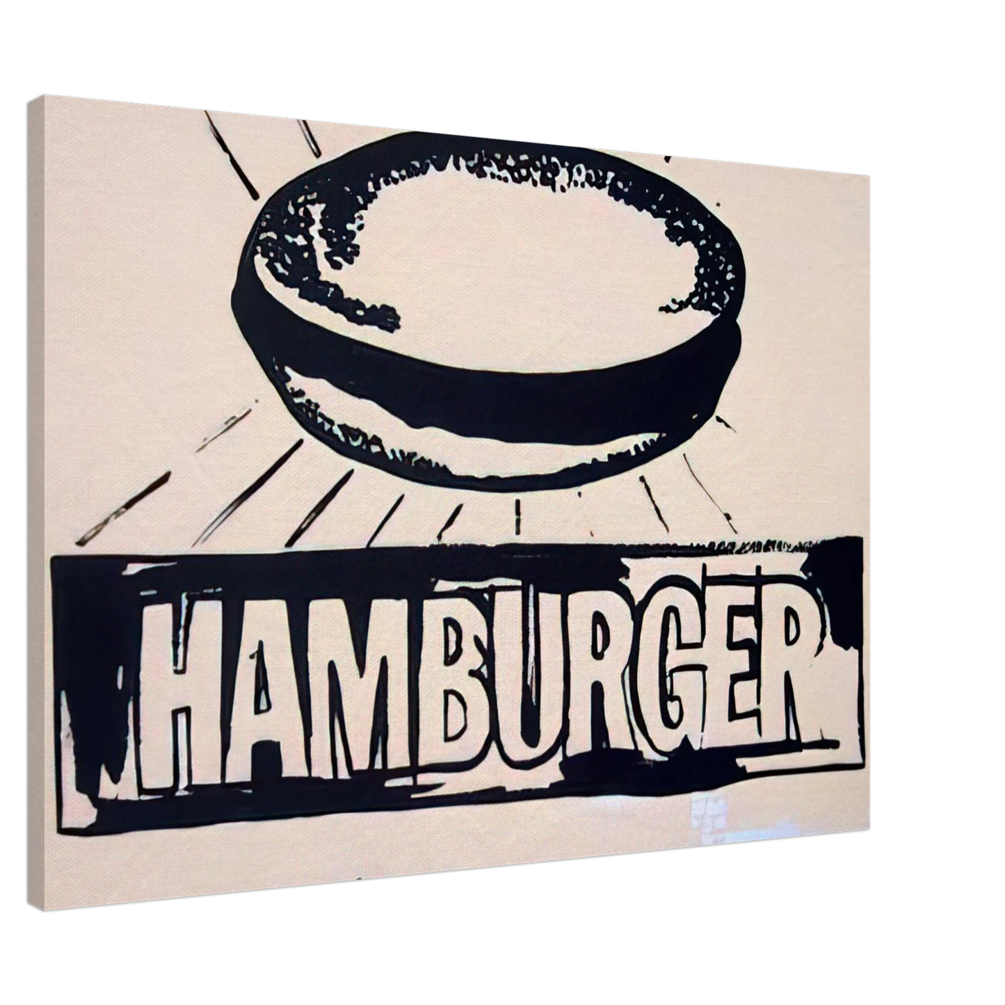 Andy Warhol - Hamburger  beige  Canvas - 20x30 cm / 8x12 inches-canvas