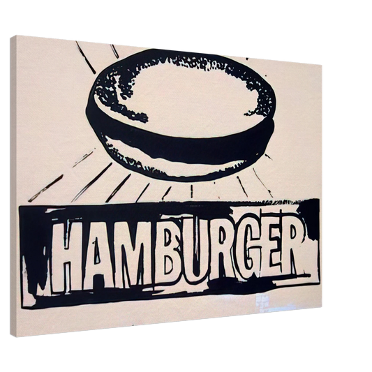 Andy Warhol - Hamburger  beige  Canvas - 20x30 cm / 8x12 inches-canvas