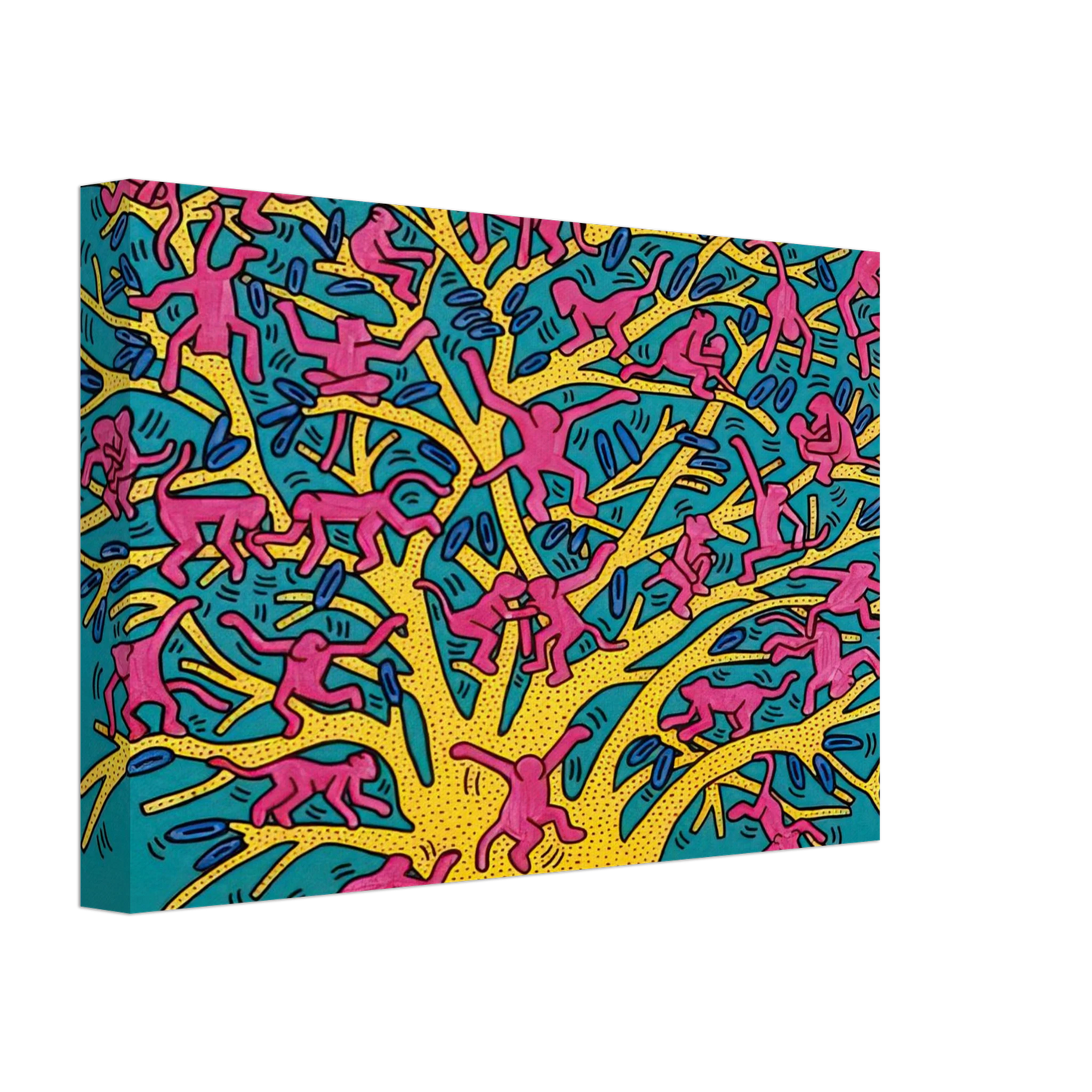Keith Haring - THE TREE OF MONKEYS Canvas - 40x60 cm / 16x24 inches-canvas
