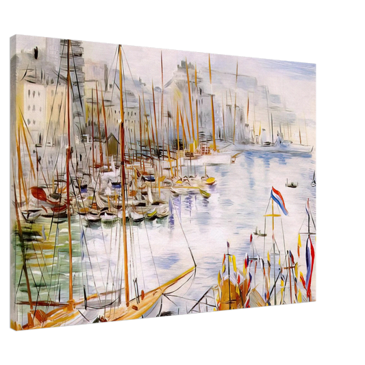 Moise Kisling - MARSEILLE PORT Canvas - 20x30 cm / 8x12 inches-canvas