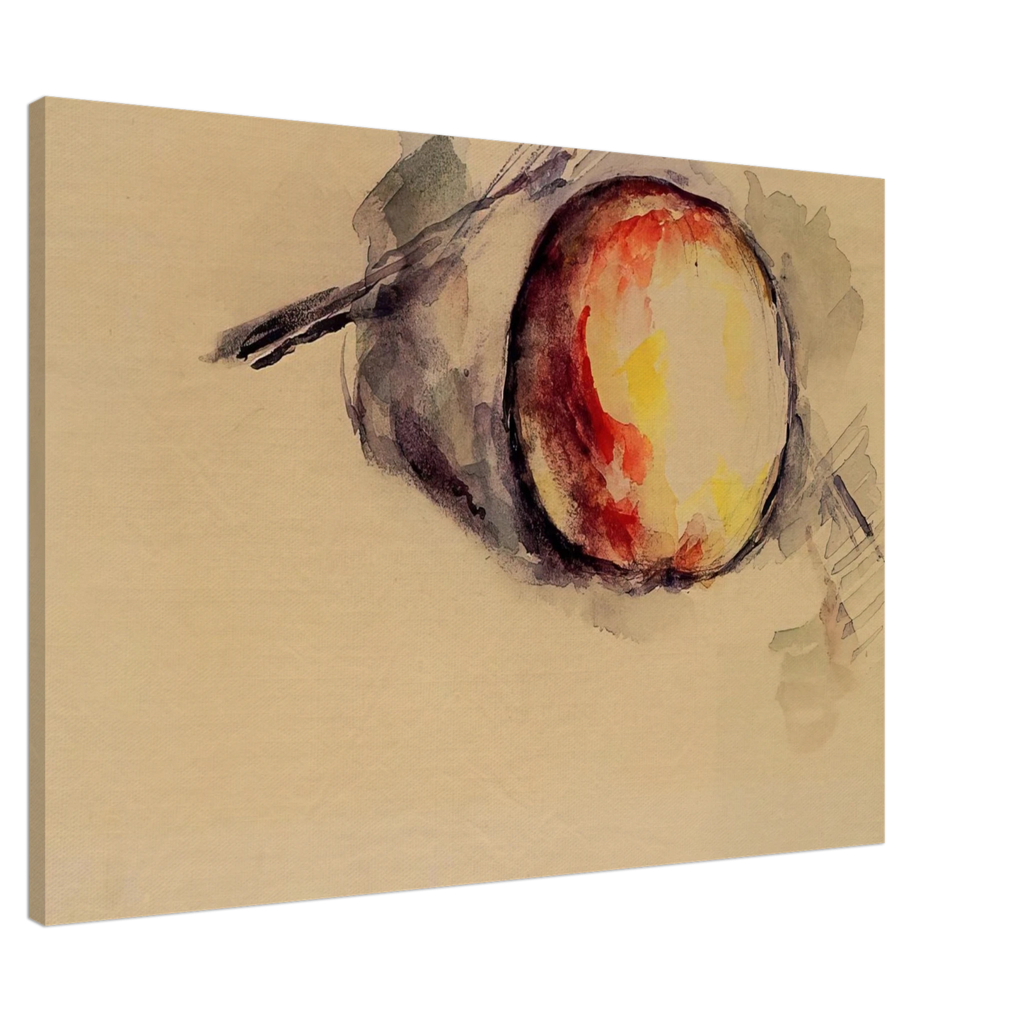 Paul Cezanne - Study of an Apple Canvas - 20x30 cm / 8x12 inches-canvas