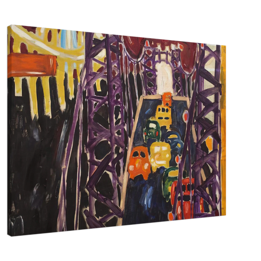 Allan Kaprow - George Washington Bridge, with Cars Canvas - 20x30 cm / 8x12 inches-canvas