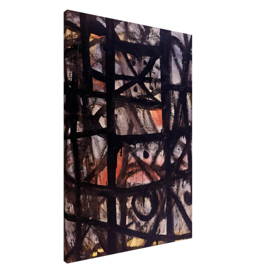 Adolph Gottlieb - The Cage - 1954 Canvas - 20x30 cm / 8x12 inches-canvas