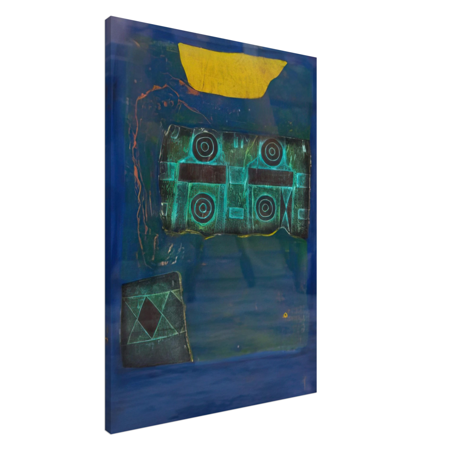 Hiroyuki Tajima - The Decorated Tomb of Ancient Japan B - 1969 Canvas - 20x30 cm / 8x12 inches-canvas