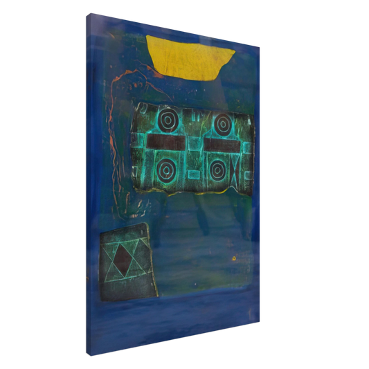 Hiroyuki Tajima - The Decorated Tomb of Ancient Japan B - 1969 Canvas - 20x30 cm / 8x12 inches-canvas