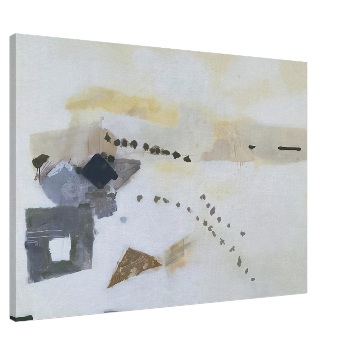 Kenzo Okada - Footsteps - 1954 Canvas - 20x30 cm / 8x12 inches-canvas