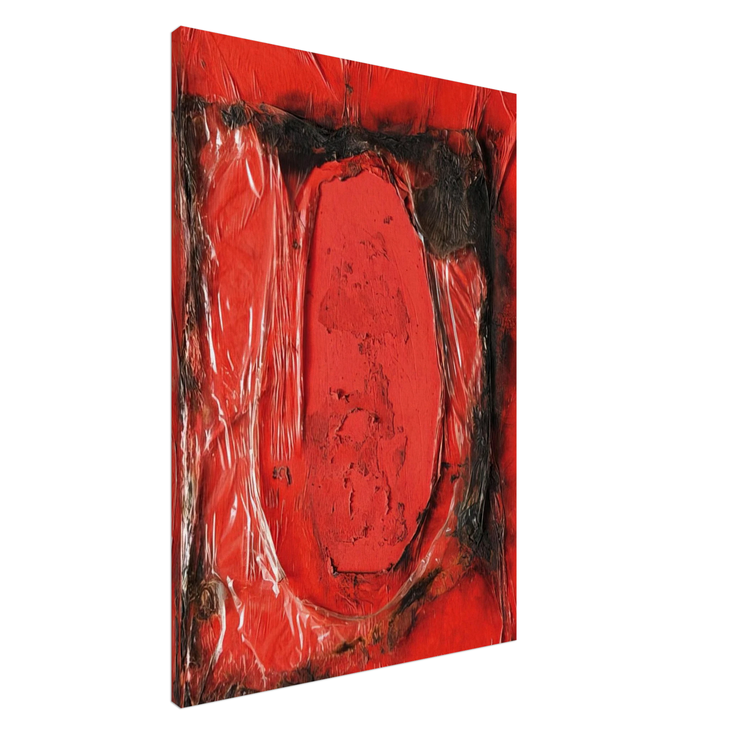 Alberto Burri - Red Plastic - 1961 Canvas - 20x30 cm / 8x12 inches-canvas