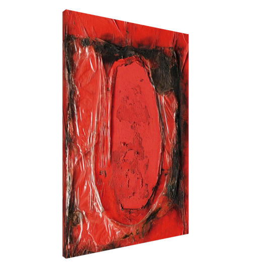 Alberto Burri - Red Plastic - 1961 Canvas - 20x30 cm / 8x12 inches-canvas