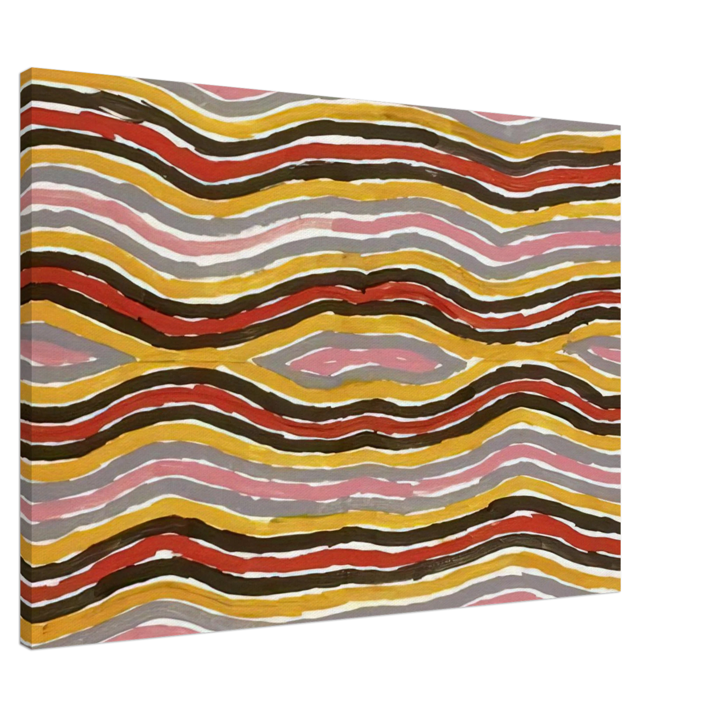 Clifford Possum Tjapaltjarri - Floor Paint Lake Napperby - 2001 Canvas - 20x30 cm / 8x12 inches-canvas