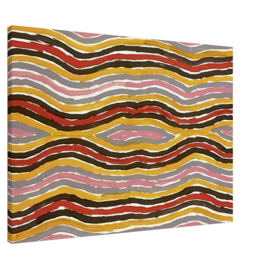 Clifford Possum Tjapaltjarri - Floor Paint Lake Napperby - 2001 Canvas - 20x30 cm / 8x12 inches-canvas