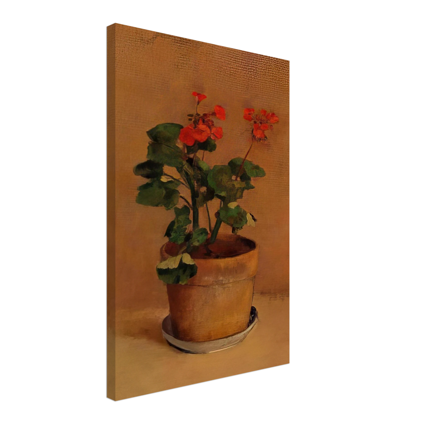 Odilon Redon - A POT OF GERANIUMS Canvas - 40x60 cm / 16x24 inches-canvas
