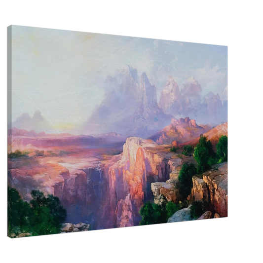 Thomas Moran - Rock Towers of the Rio Virgin Canvas - 20x30 cm / 8x12 inches-canvas