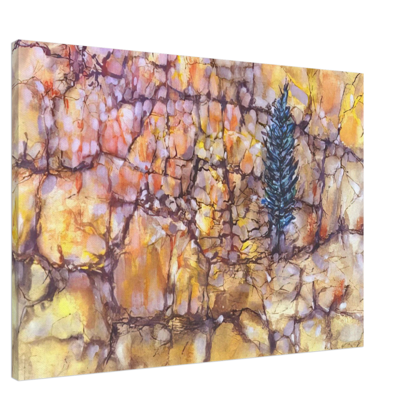 Jimmy Ernst - Landscape with Pinetree - 1958 Canvas - 20x30 cm / 8x12 inches-canvas