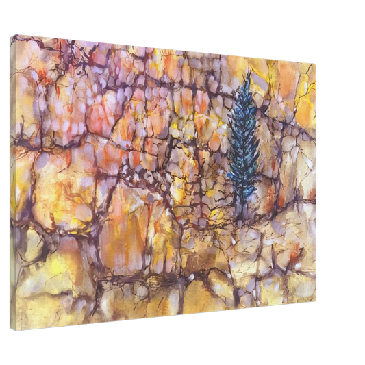 Jimmy Ernst - Landscape with Pinetree - 1958 Canvas - 20x30 cm / 8x12 inches-canvas