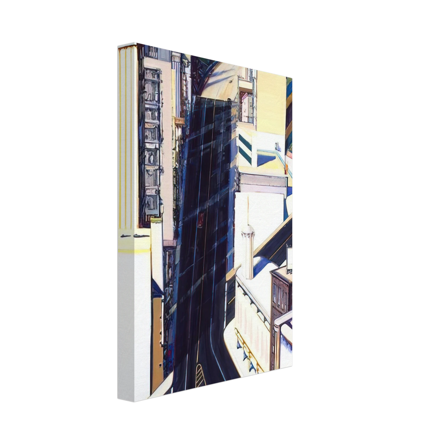 Wayne Thiebaud - Sunset Streets - 1985 Canvas - 40x60 cm / 16x24 inches-canvas