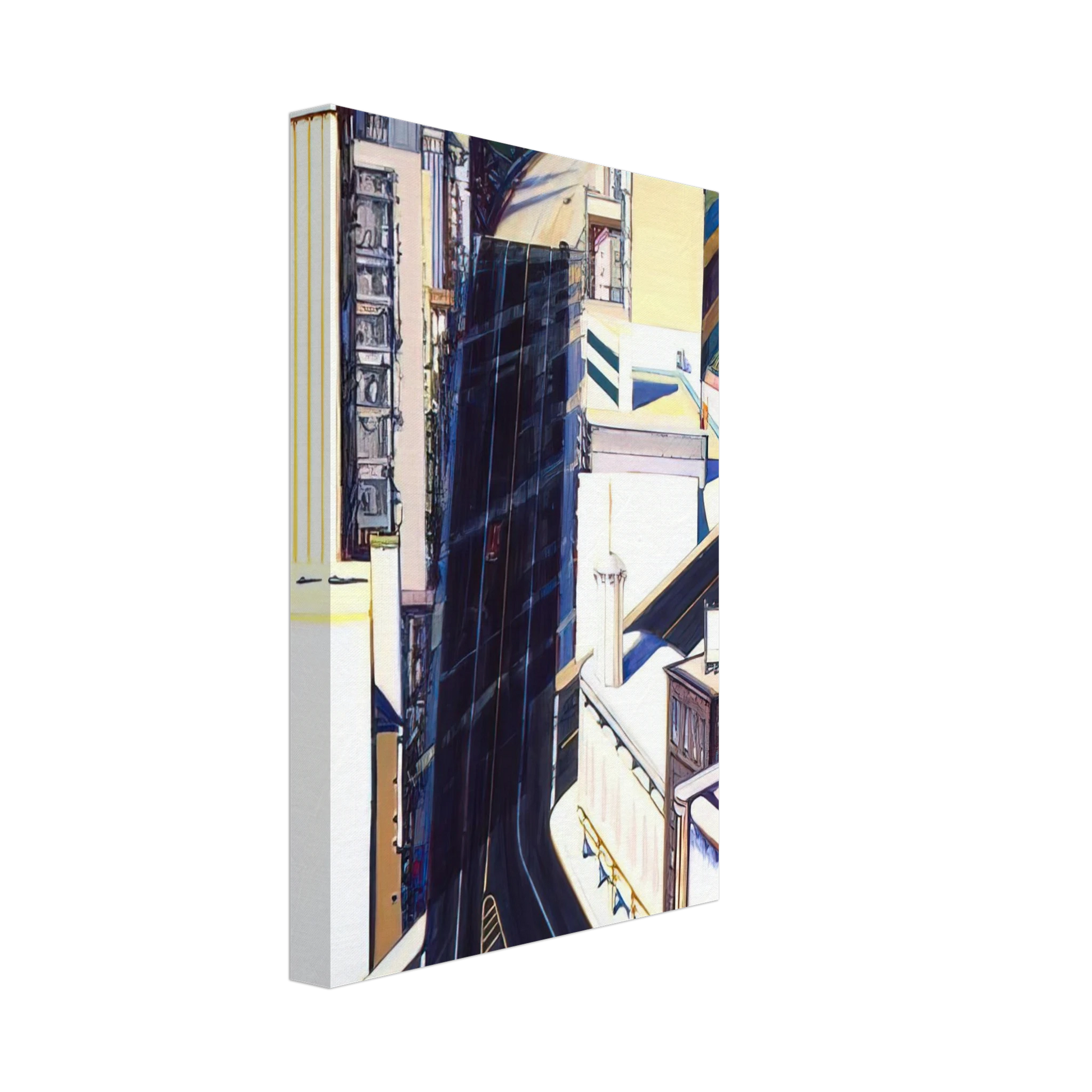 Wayne Thiebaud - Sunset Streets - 1985 Canvas - 40x60 cm / 16x24 inches-canvas